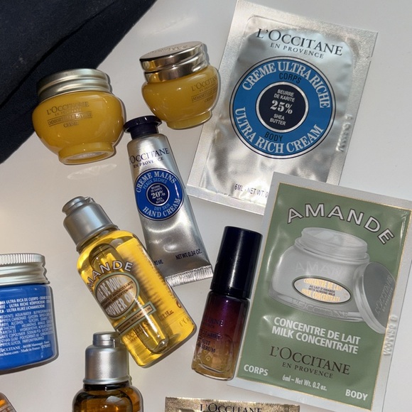 27 LOT Huge L’occitane Products Cream Eyes Almond Oil Bag shampoo NEW - Picture 7 of 11